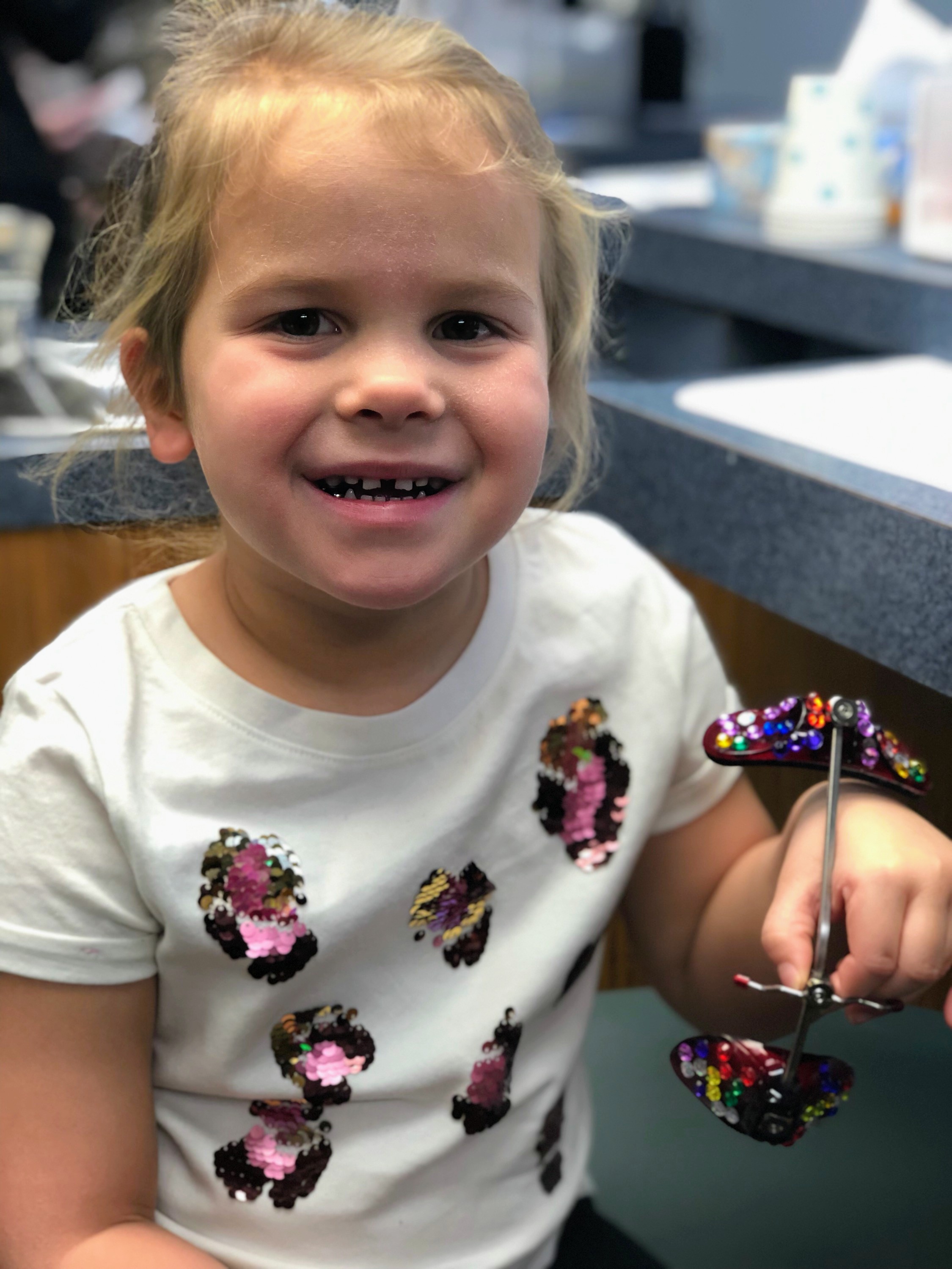 Patient with a face brace